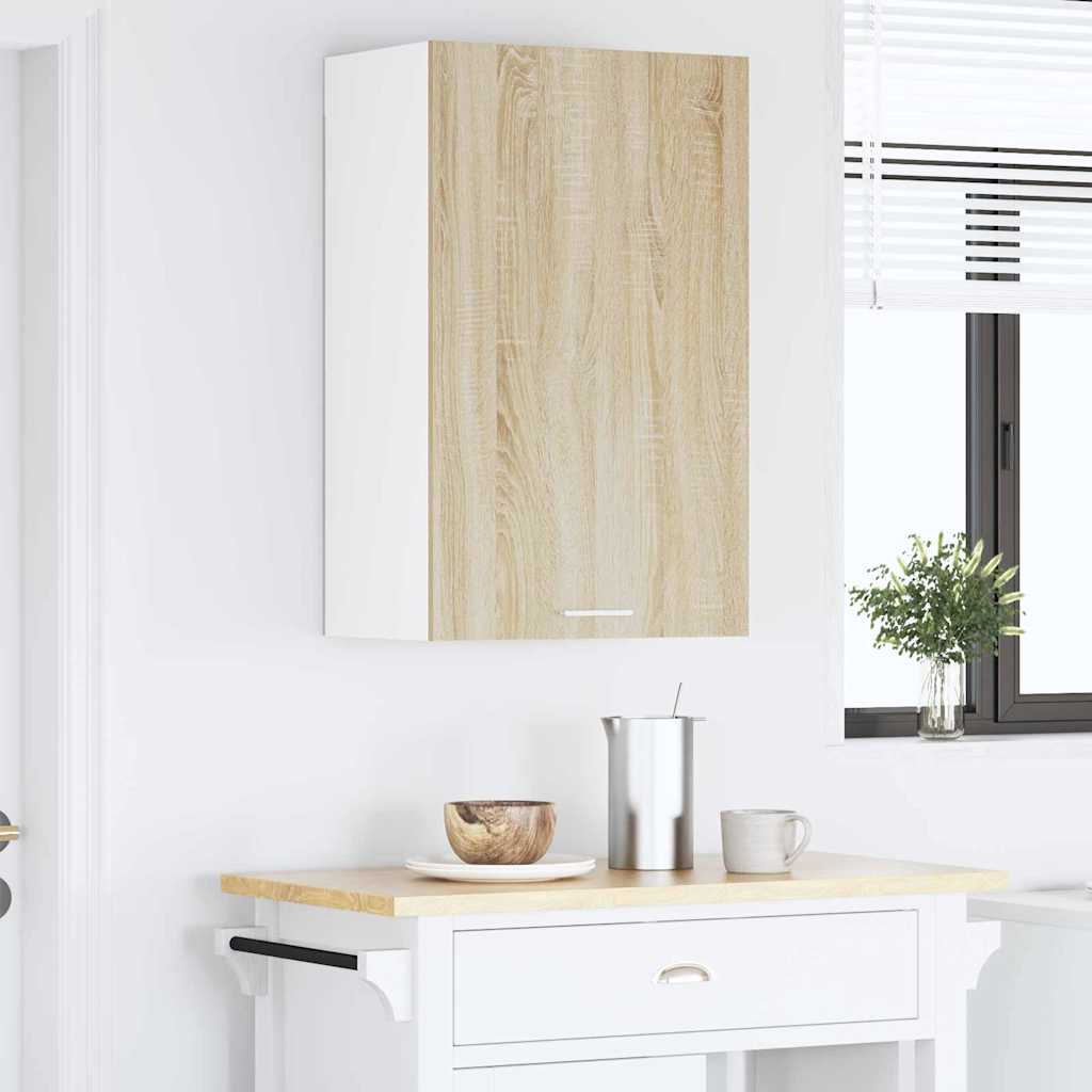 Hanging Cabinet Riga Sonoma Oak and White 50 x 31 x 80 cm